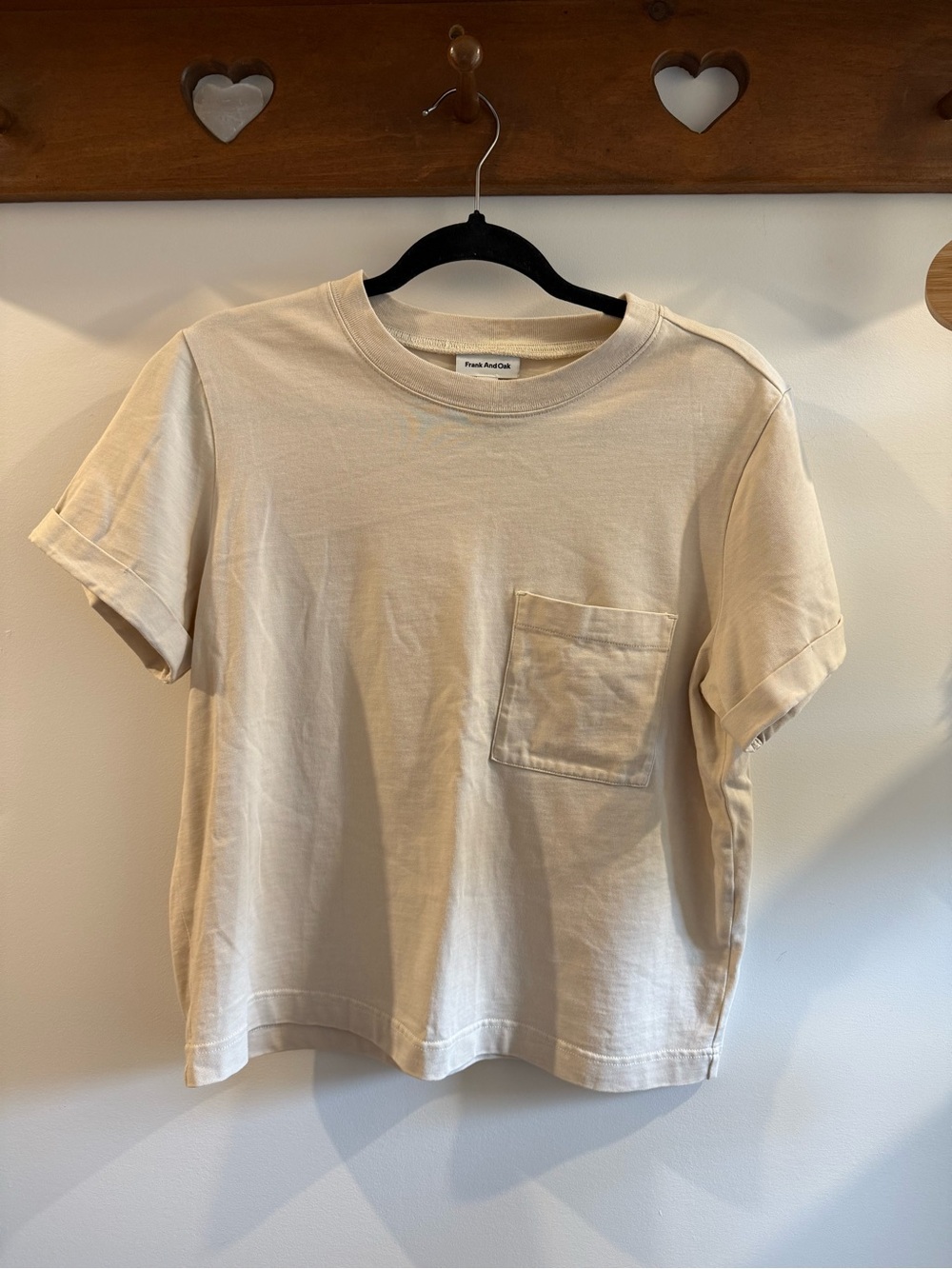 Frank & Oak Casual Pocket Tee in Cream